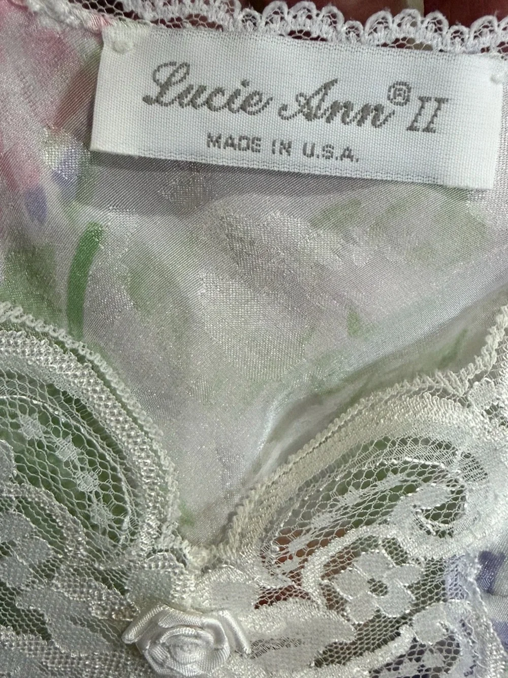 Vintage Lucie Ann Floral and Lace Slip Dress/Lingerie